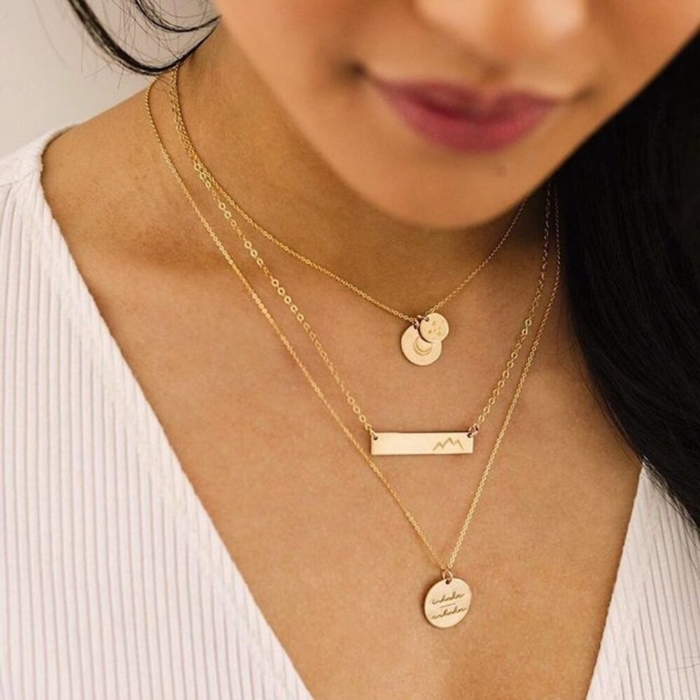 Inhale/Exhale Mantra Minimalist Bohemian Necklace - Picture 6 of 16
